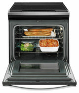 4.8 cu. ft. Guided Electric Front Control Range With The Easy-Wipe Ceramic Glass Cooktop - Black-on-Stainless