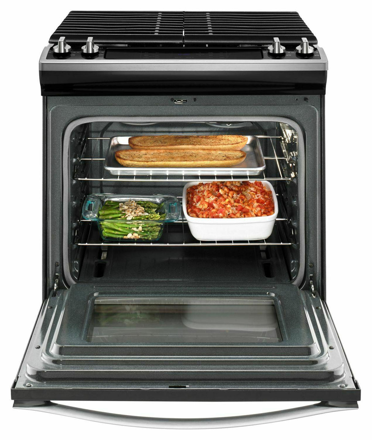 5.0 cu. ft. Front Control Gas Range with Cast-Iron Grates - Stainless Steel