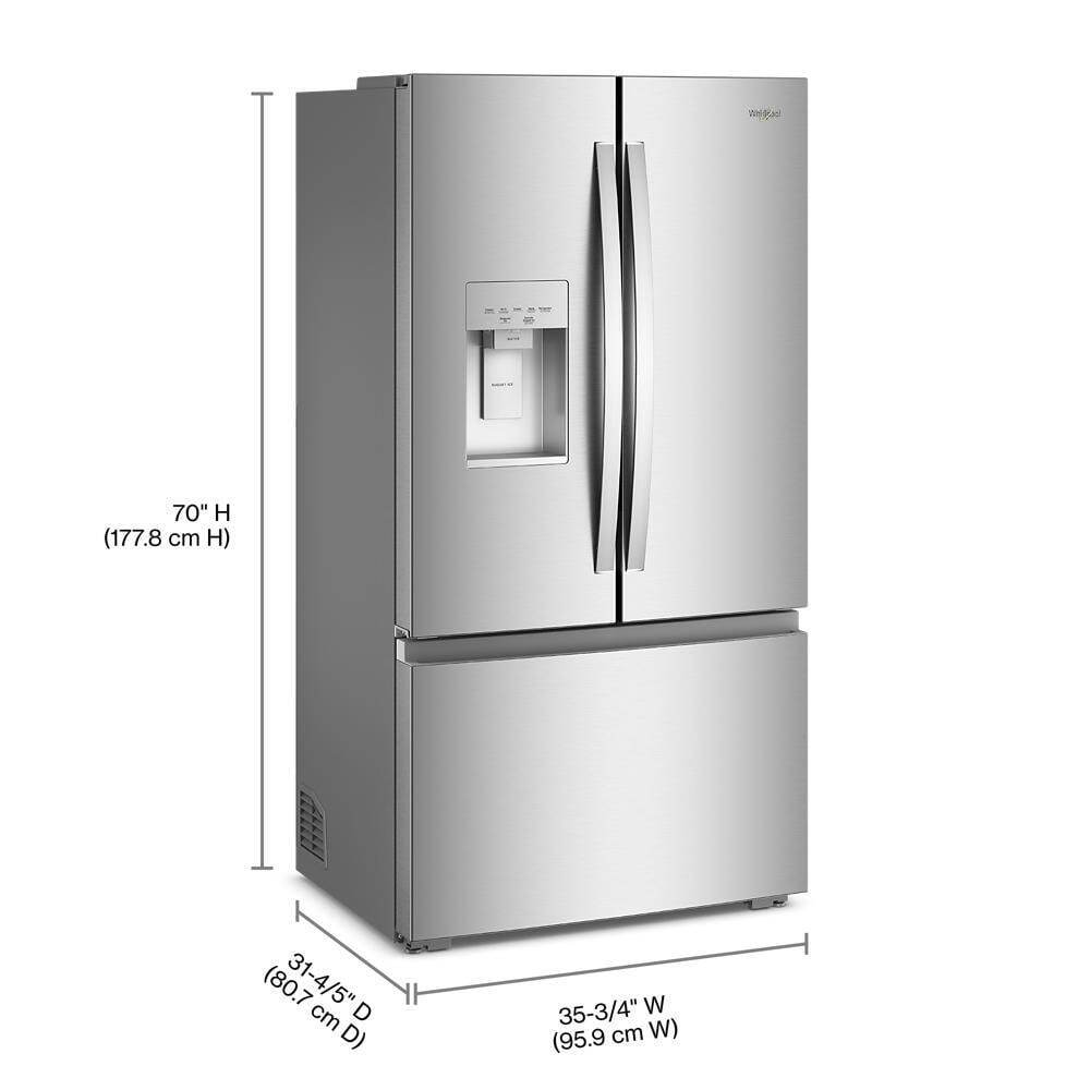 Whirlpool® 36-inch True Counter Depth 3-Door French Door Refrigerator with Nugget Ice - 23.4 cu. ft.