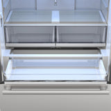 Sharp 26.5 cu.ft. Counter Depth 36 in. French 3-Door Refrigerator with Internal Water Dispenser in Stainless Steel