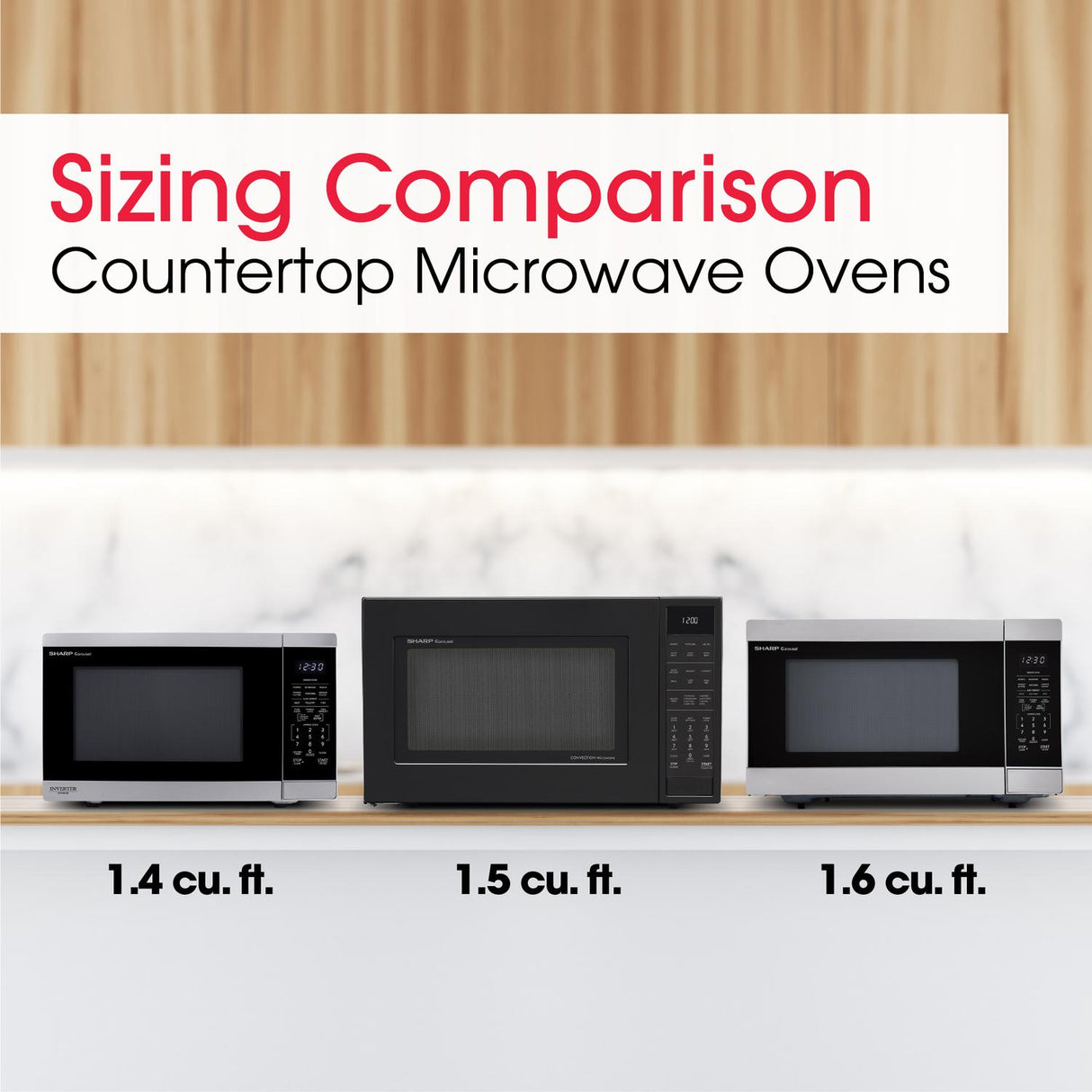 Sharp 1.4 cu. ft. 1100W Stainless Steel Countertop Microwave Oven with Inverter Technology