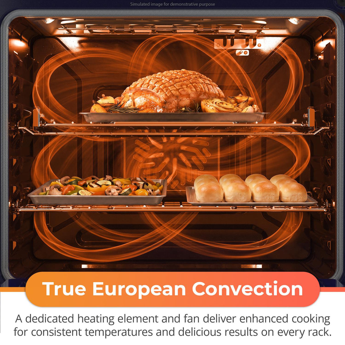 30 in. 5 Burner 6.3 cu. ft. Slide-in Electric Range with True European Convection