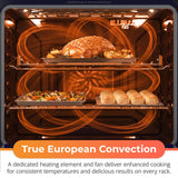 30 in. 5 Burner 6.3 cu. ft. Slide-in Electric Range with True European Convection