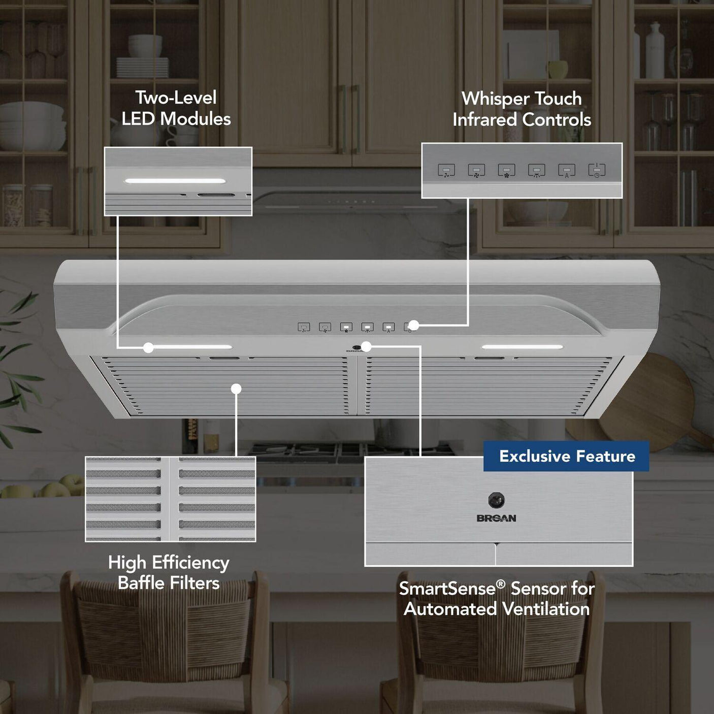 Alta 30-Inch 640 MAX Blower CFM 0.8 Sones Stainless Steel Range Hood