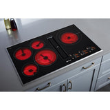 36" Oblivion Glass Electric Radiant Downdraft Cooktop with Tap Touch Controls