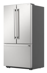 Sharp 26.5 cu.ft. Counter Depth 36 in. French 3-Door Refrigerator with Internal Water Dispenser in Stainless Steel
