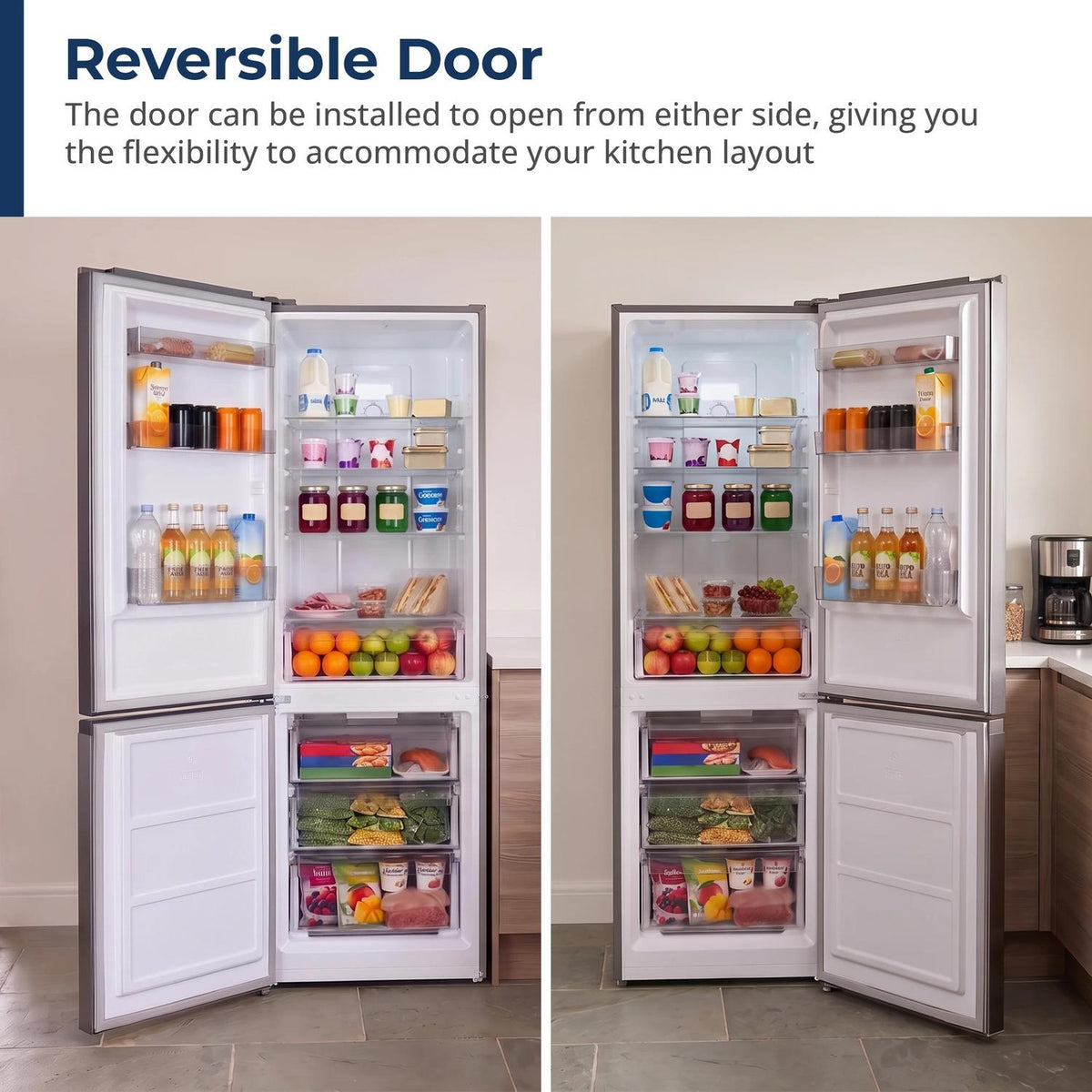 10.4 cu. ft. Counter Depth 24 in. Bottom Freezer 2-Door Refrigerator with Reversible Door in Stainless Steel
