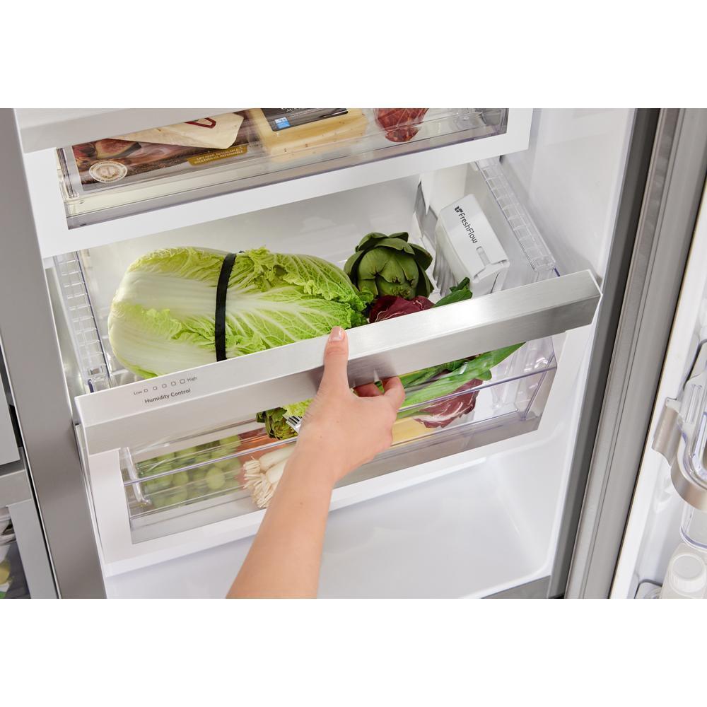 24.8 cu ft. Side-by-Side Refrigerator with Exterior Ice and Water and PrintShield™ Finish