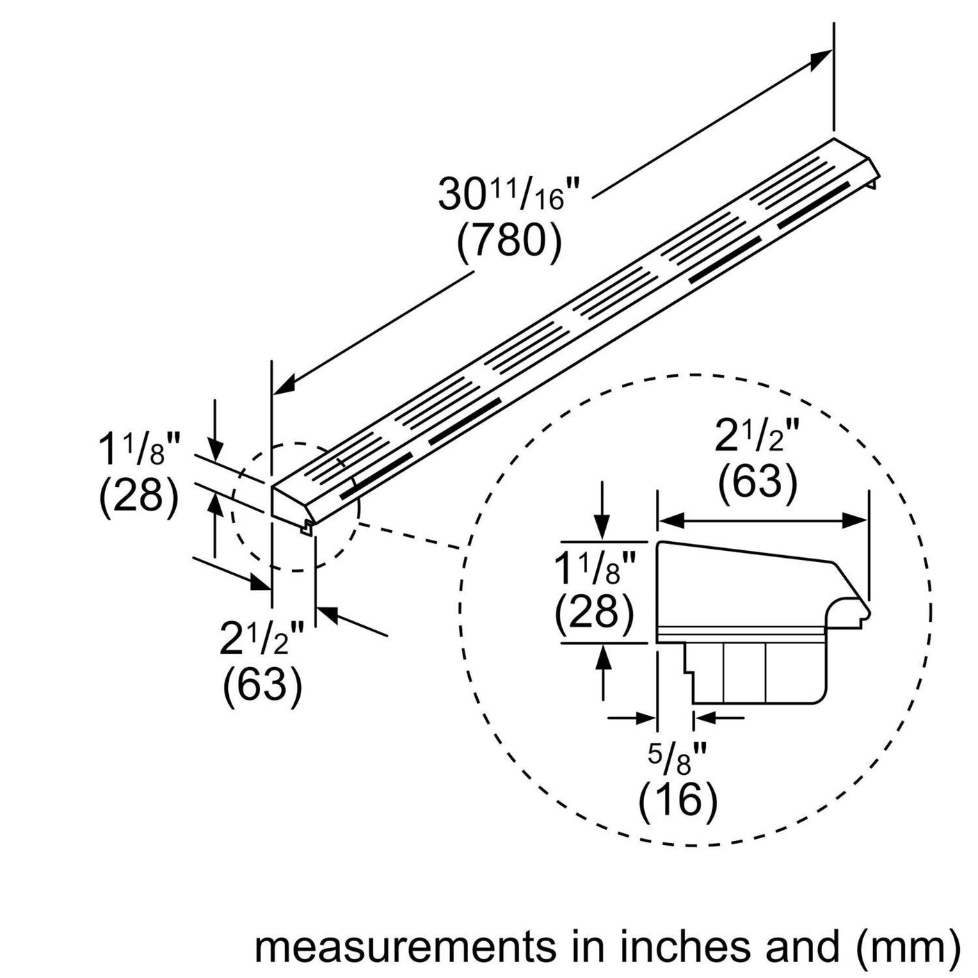 Island Trim Accessory for DF Slide-in Ranges