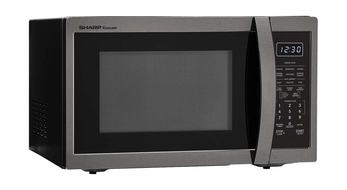 Sharp 1.4 cu. ft. 1100W Black Stainless Steel Countertop Microwave Oven
