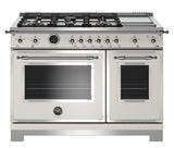48 inch Dual Fuel Range, 6 Brass Burners and Griddle, Electric Self Clean Oven Avorio