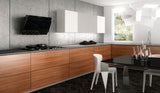 36" vertical wall hood black glass