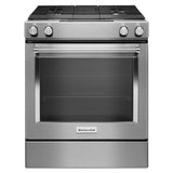 30-Inch 4-Burner Dual Fuel Downdraft Slide-In Range