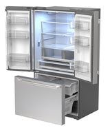 Sharp 26.5 cu.ft. Counter Depth 36 in. French 3-Door Refrigerator with Internal Water Dispenser in Stainless Steel