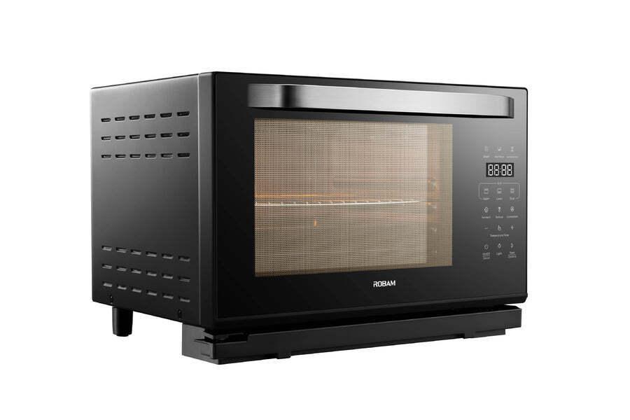 ROBAM ROBAM Portable Steam Oven 6-Slice Black Convection Toaster Oven with Rotisserie (1550-Watt)