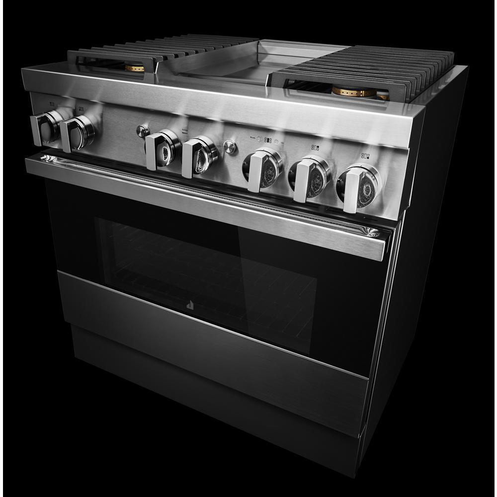 NOIR™ 36" Dual-Fuel Professional Range with Chrome-Infused Griddle