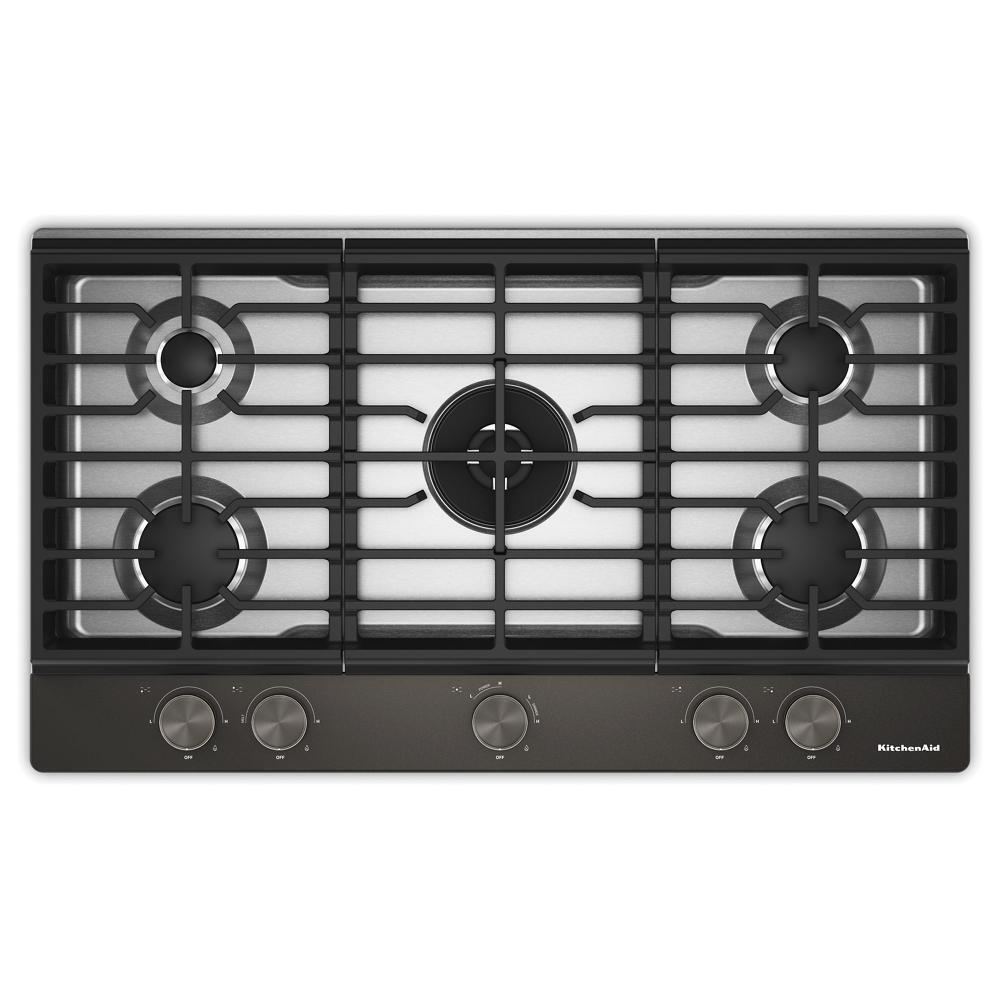 KitchenAid® 36 in. Gas Cooktop with 5 Burners and Integrated Wok Grate