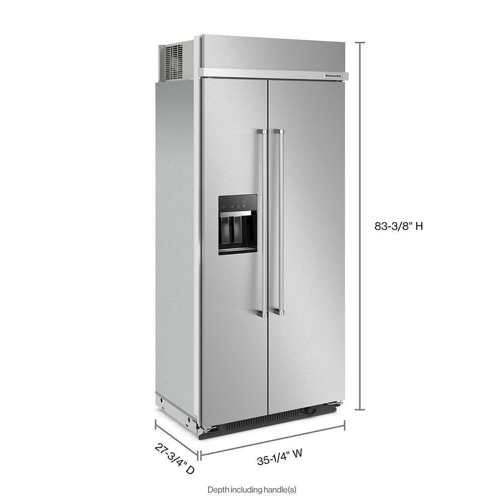 20.8 Cu. Ft. 36" Built-In Side-by-Side Refrigerator with Ice and Water Dispenser