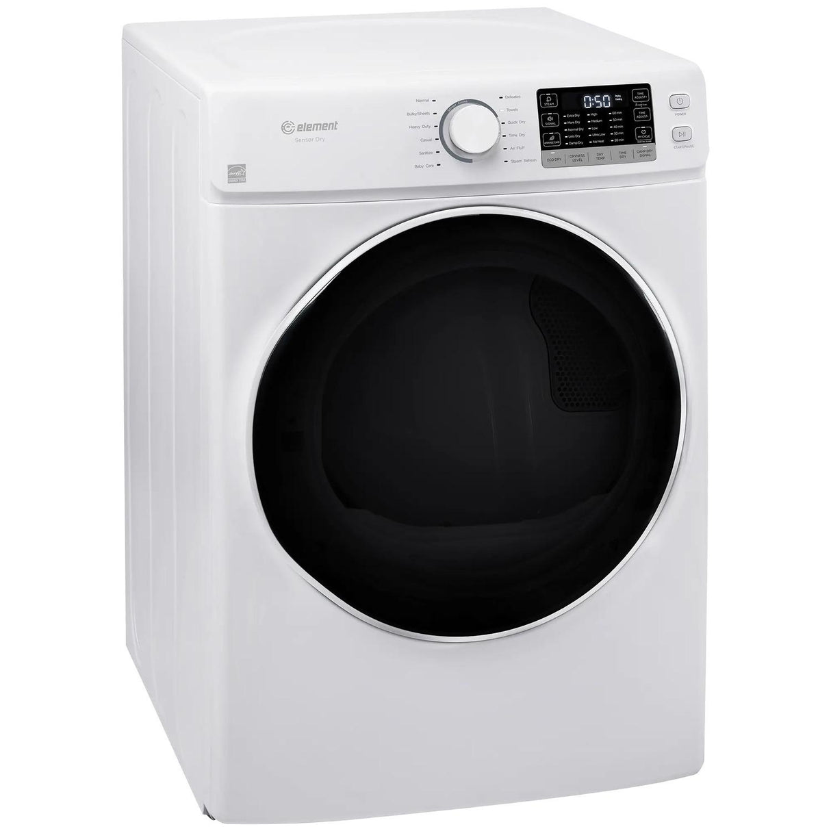 Element Electronics 8.0 cu. ft. Front Load Electric Dryer - White (EFD8027EBW)