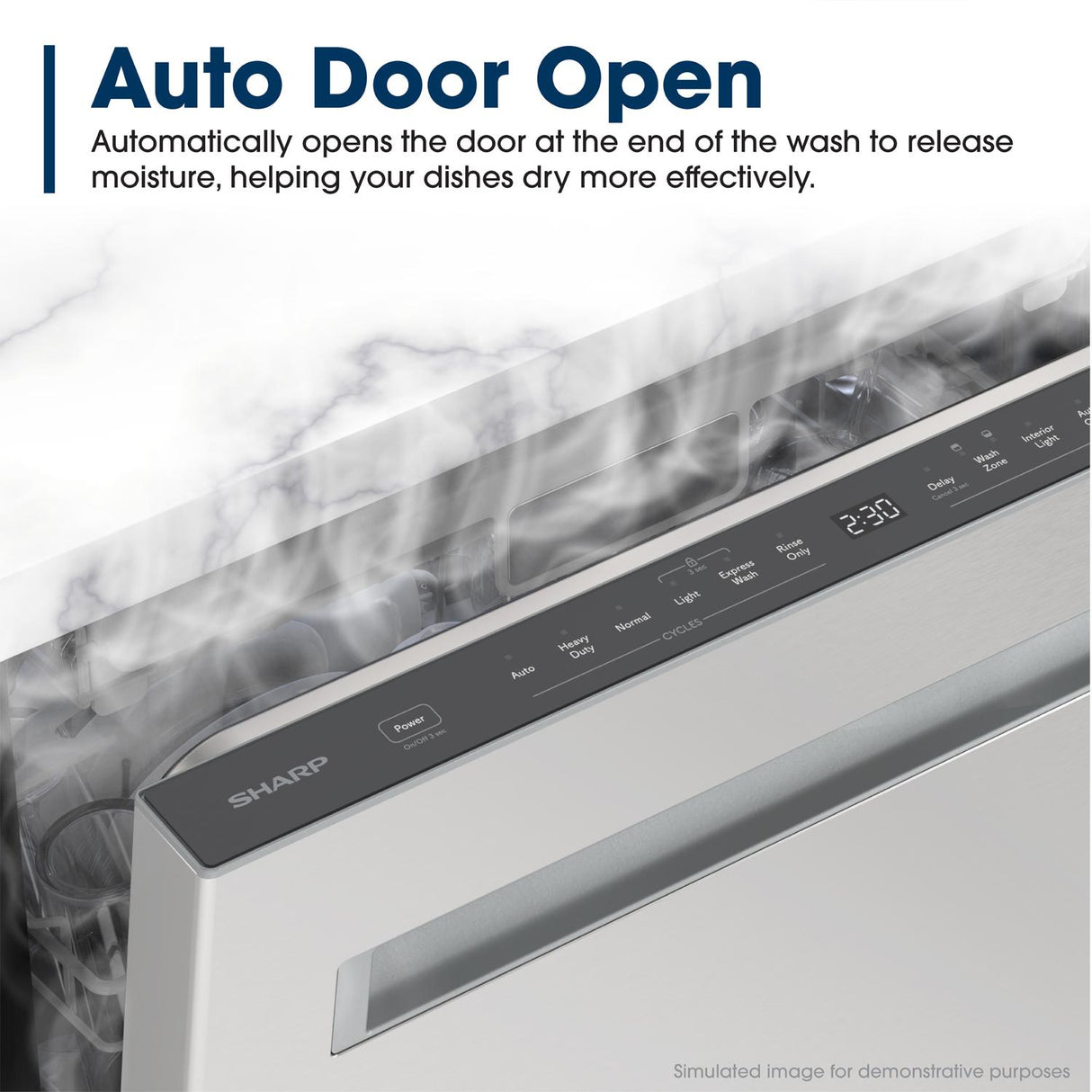 24" Top Control Stainless Steel Pocket Handle 47 dBA Dishwasher with Auto Door Open