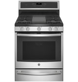 GE Profile™ 30" Smart Dual-Fuel Free-Standing Convection Range with Warming Drawer