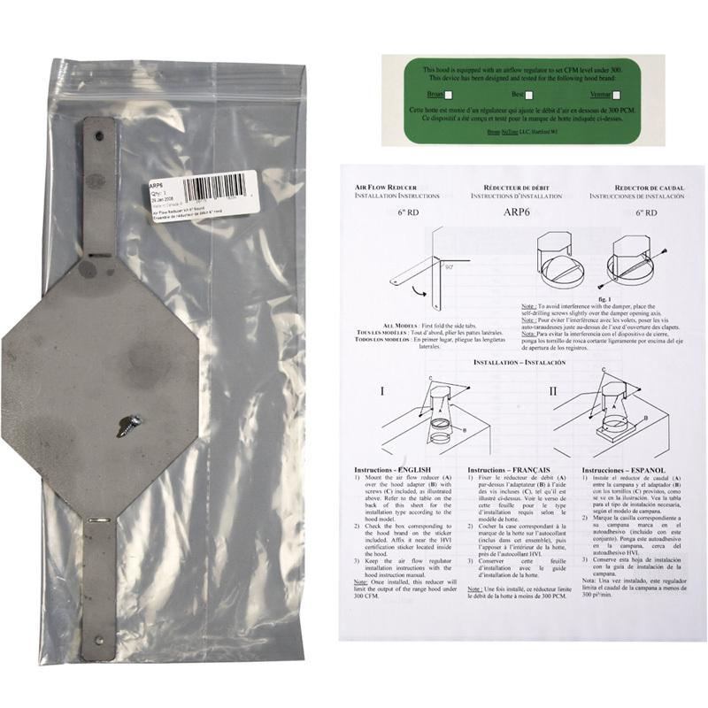 Air Flow Reducer, 6" Round