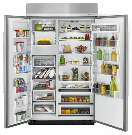 30.0 cu. ft 48-Inch Width Built-In Side by Side Refrigerator with PrintShield™ Finish - Stainless Steel with PrintShield™ Finish