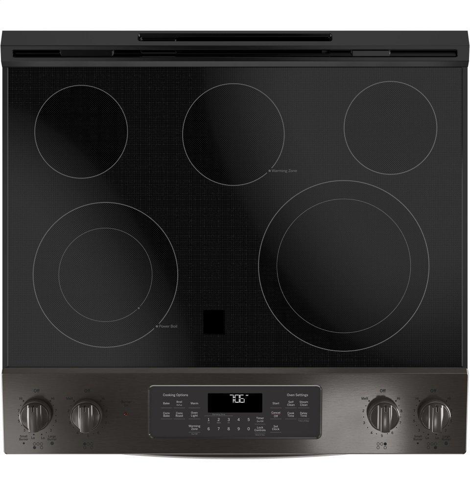 GE® 30" Slide-In Electric Convection Range