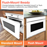 Sharp 24 in. 1.2 cu. ft. Deco Series Built-In Smart Microwave Drawer™ Oven with Easy Wave Open in White