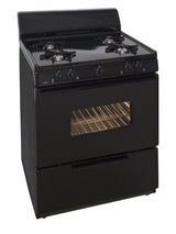 30 in. Freestanding Gas Range in Black