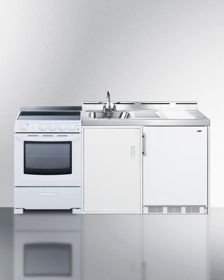 72" Wide All-in-one Kitchenette With Electric Range