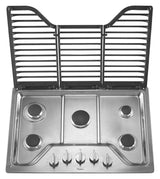 30 inch 5 Burner Gas Cooktop with EZ-2-Lift Hinged Cast-Iron Grates