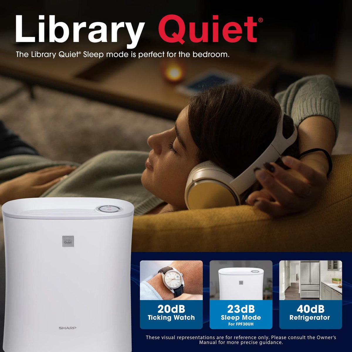 Sharp True HEPA Air Purifier with Express Clean for Small Rooms