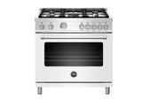 36 inch Dual Fuel Range, 5 Burner, Electric Oven Bianco Matt