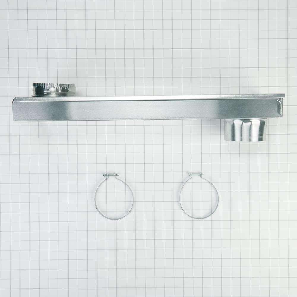 0"-18" Dryer Telescoping Vent Periscope for 2.5" clearance, with 1 male snap-lock fitting, draw-band collar & 2 clamps.