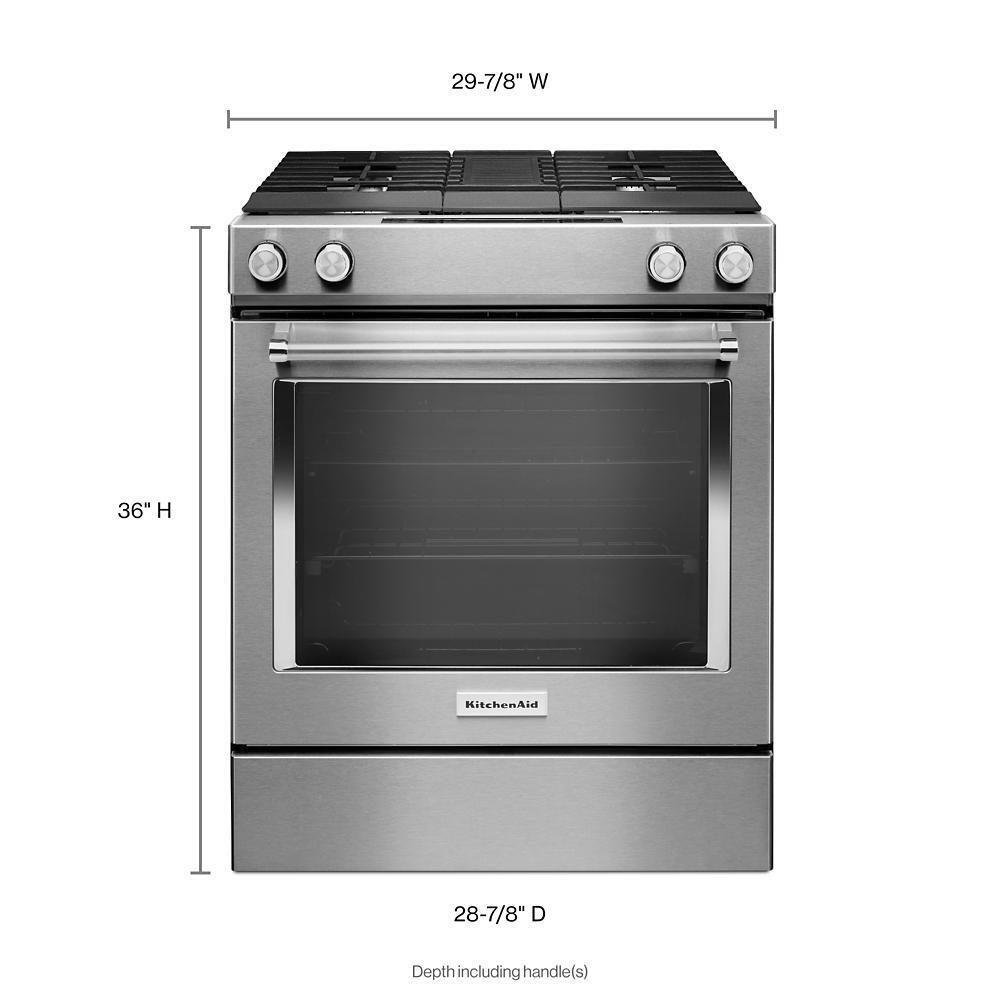 30-Inch 4-Burner Dual Fuel Downdraft Slide-In Range
