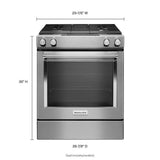 30-Inch 4-Burner Dual Fuel Downdraft Slide-In Range