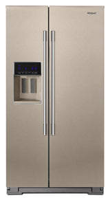 36-inch Wide Contemporary Handle Side-by-Side Refrigerator - 28 cu. ft. Fingerprint Resistant Sunset Bronze