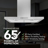 Broan® 30-Inch Convertible Wall-Mount T-Style Chimney Range Hood, 450 Max CFM, Stainless Steel