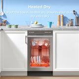 Midea 18" Front Control Dishwasher with Heated Dry