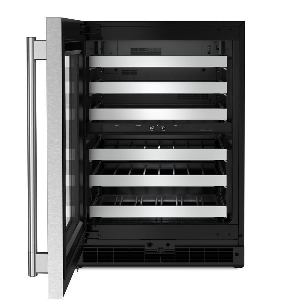 24" Undercounter Wine Cellar with Full-Extension Metal-Front Racks