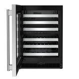 24" Undercounter Wine Cellar with Full-Extension Metal-Front Racks