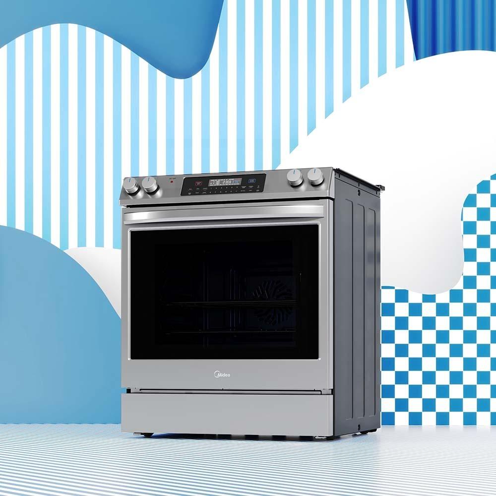 Midea 6.3 cu. ft. 5-Element Smart Slide-In Electric Range with Air Fry Convection