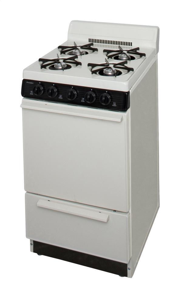 20 in. Freestanding Gas Range in Biscuit