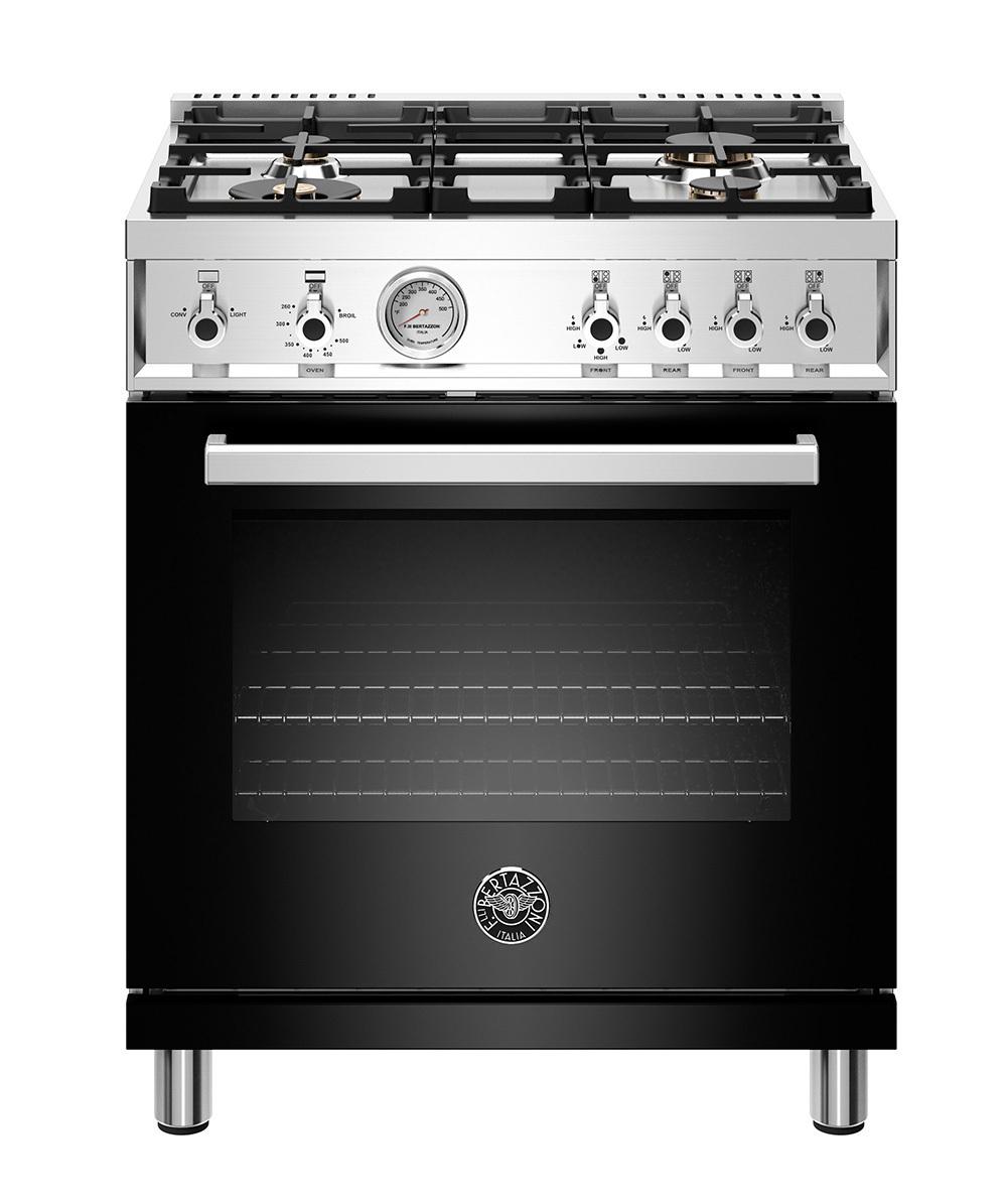 30 inch All Gas Range, 4 Brass Burner Nero