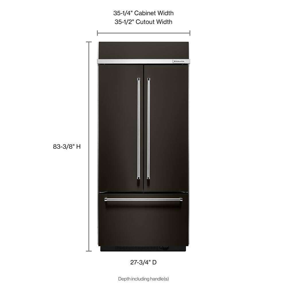20.8 Cu. Ft. 36" Width Built In Stainless Steel French Door Refrigerator with Platinum Interior Design