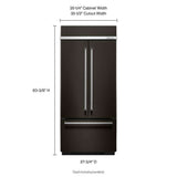 20.8 Cu. Ft. 36" Width Built In Stainless Steel French Door Refrigerator with Platinum Interior Design