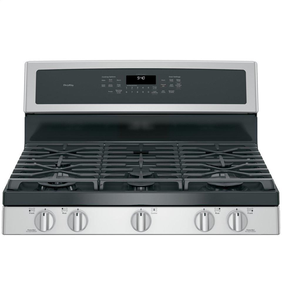 GE Profile™ 30" Smart Dual-Fuel Free-Standing Convection Range with Warming Drawer