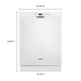 Stainless steel dishwasher with third level rack