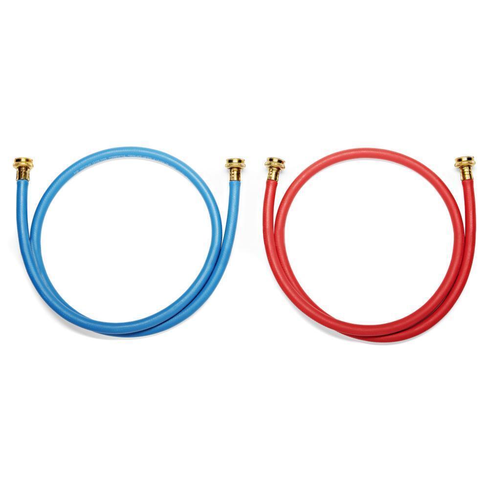 5' Rubber washer fill hoses rated 1000 PSI with 2 female connections and built-in O-Rings - 2 pack